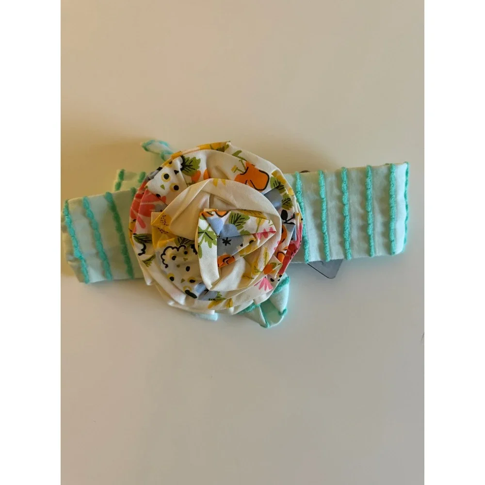 Matilda Jane Mint Green Floral Rosette Headband NWT Boutique Accessory‎